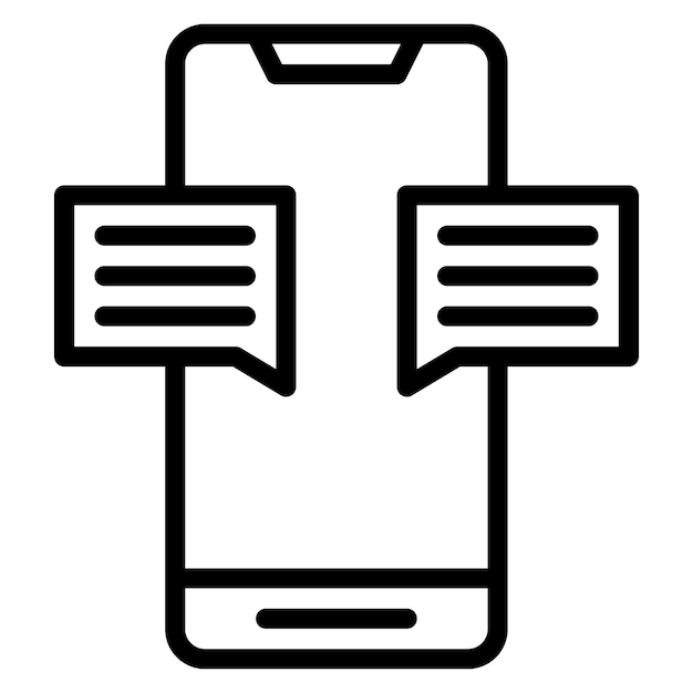 Ilustración del icono vectorial de marketing de SMS del conjunto de iconos de marketing