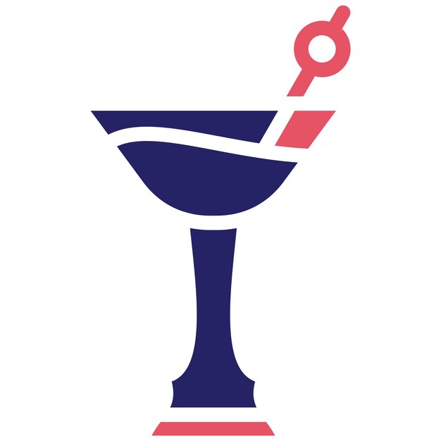 Ilustración del ícono vectorial de Martini del conjunto de íconos de Coffee Shop
