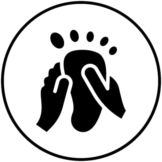 Ilustración del icono vectorial de masaje de pies del conjunto de iconos de Spa