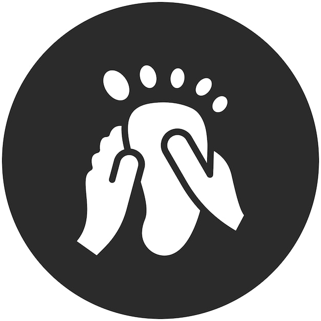 Ilustración del icono vectorial de masaje de pies del conjunto de iconos de Spa