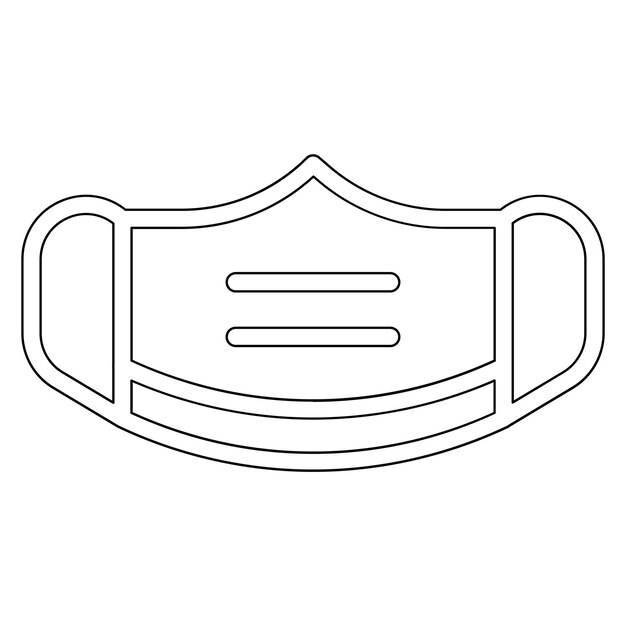 Ilustración del icono vectorial de la máscara del conjunto de iconos de protección y seguridad