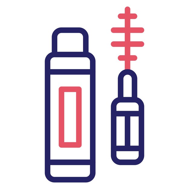 Ilustración del icono vectorial de la máscara de pestañas del conjunto de iconos de cosméticos