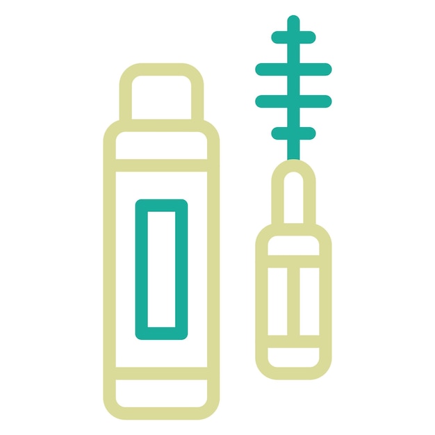 Ilustración del icono vectorial de la máscara de pestañas del conjunto de iconos de cosméticos