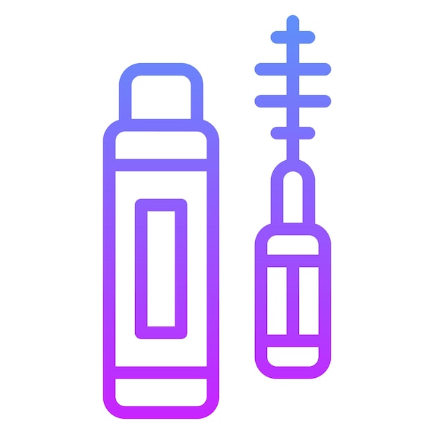 Ilustración del icono vectorial de la máscara de pestañas del conjunto de iconos de cosméticos