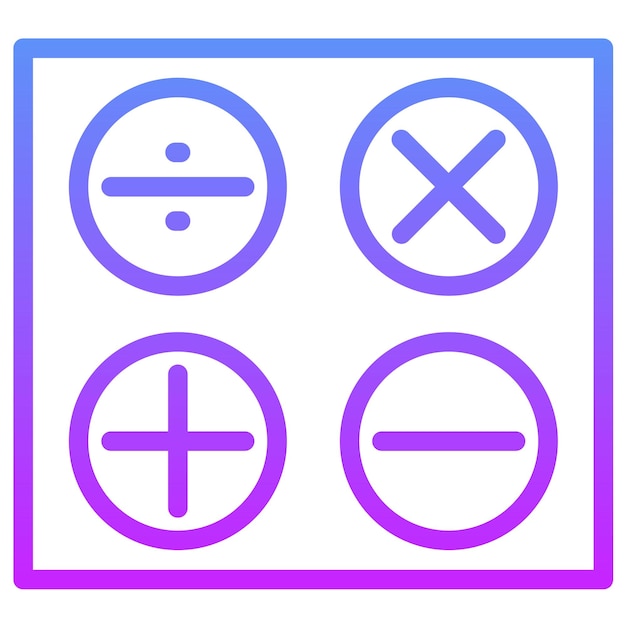 Ilustración del icono vectorial de matemáticas del conjunto de iconos de De vuelta a la escuela