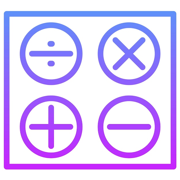 Vector ilustración del icono vectorial de matemáticas del conjunto de iconos de de vuelta a la escuela