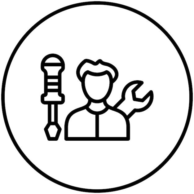 Ilustración del icono vectorial mecánico del conjunto de iconos de Auto Racing