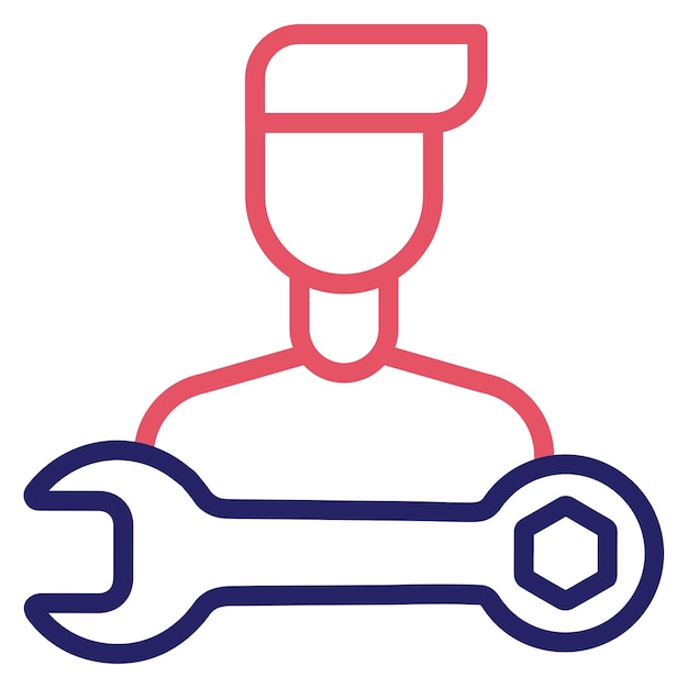 Ilustración del icono vectorial mecánico del conjunto de iconos de reparación de automóviles