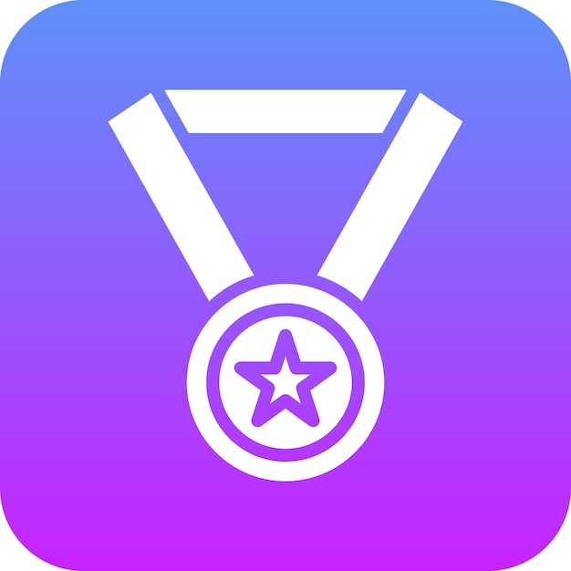 Ilustración del icono vectorial de la medalla del conjunto de iconos de educación