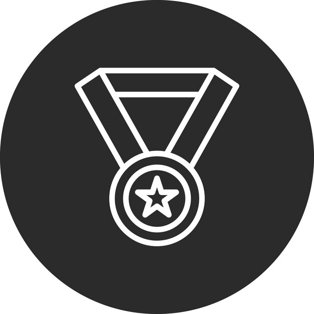 Ilustración del icono vectorial de la medalla del conjunto de iconos de educación