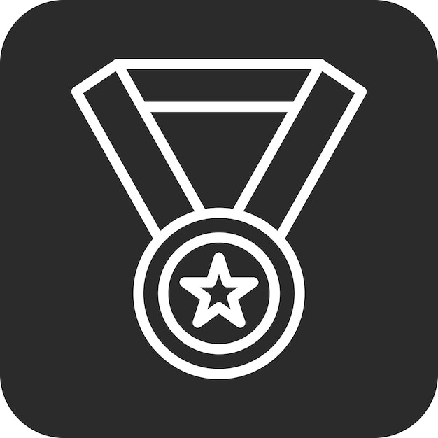 Ilustración del icono vectorial de la medalla del conjunto de iconos de educación