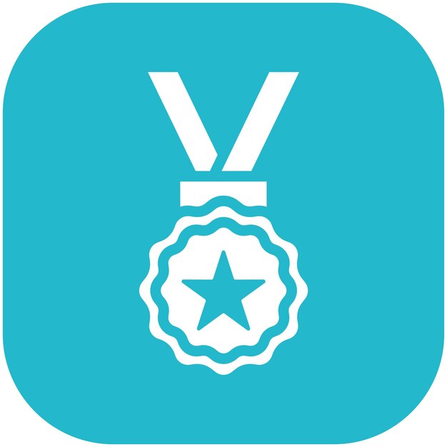 Ilustración del icono vectorial de la medalla del conjunto de iconos de negocios y oficinas