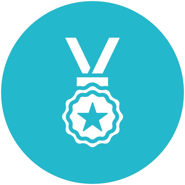 Ilustración del icono vectorial de la medalla del conjunto de iconos de negocios y oficinas