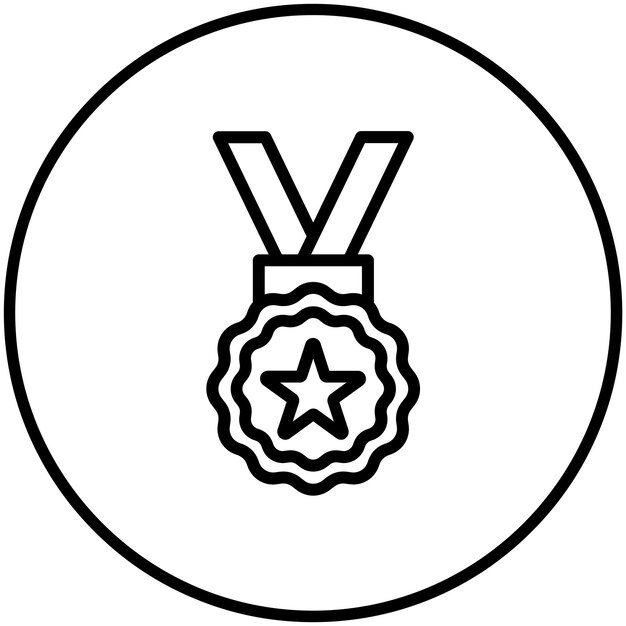 Ilustración del icono vectorial de la medalla del conjunto de iconos de negocios y oficinas