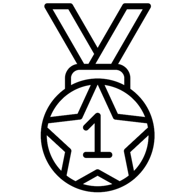 Ilustración del icono vectorial de la medalla de oro del conjunto de iconos de los Juegos Olímpicos