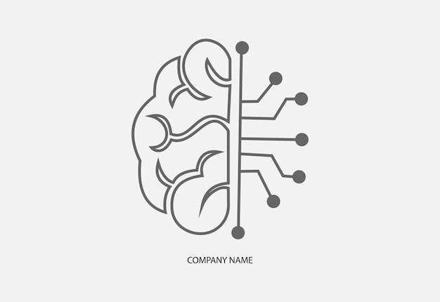 Ilustración de icono vectorial médico del cerebro humano aislado en fondo blanco