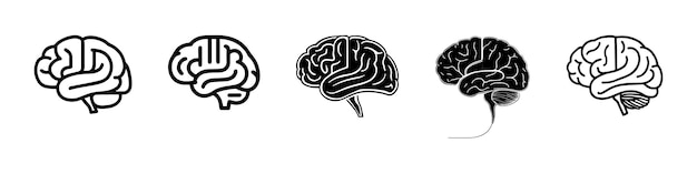 Ilustración del icono vectorial médico del cerebro humano
