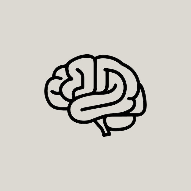 Ilustración del icono vectorial médico del cerebro humano