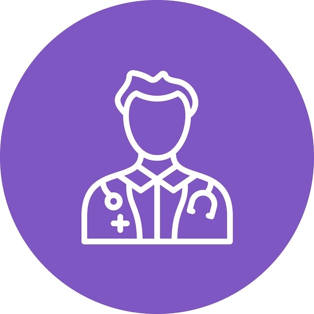 Ilustración del icono vectorial del médico masculino del conjunto de iconos de medicina