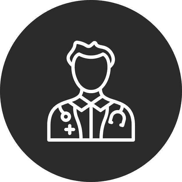 Ilustración del icono vectorial del médico masculino del conjunto de iconos de medicina