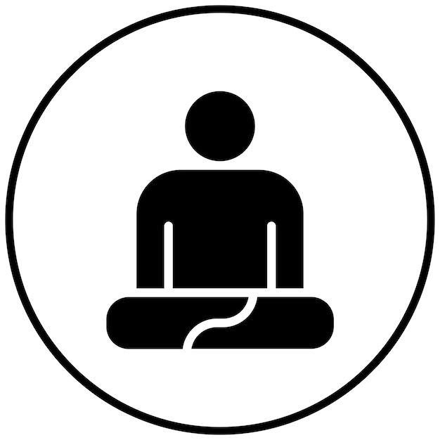 Ilustración del icono vectorial de meditación del conjunto de iconos de salud mental