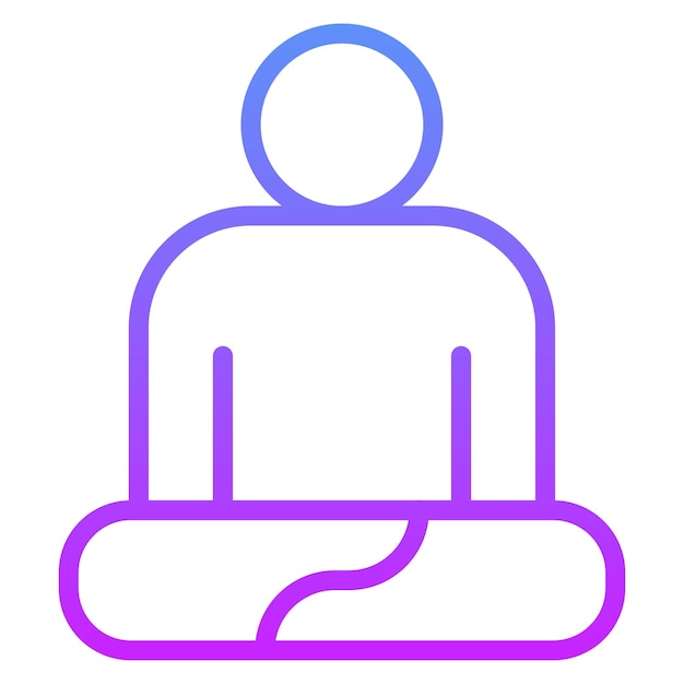 Ilustración del icono vectorial de meditación del conjunto de iconos de salud mental