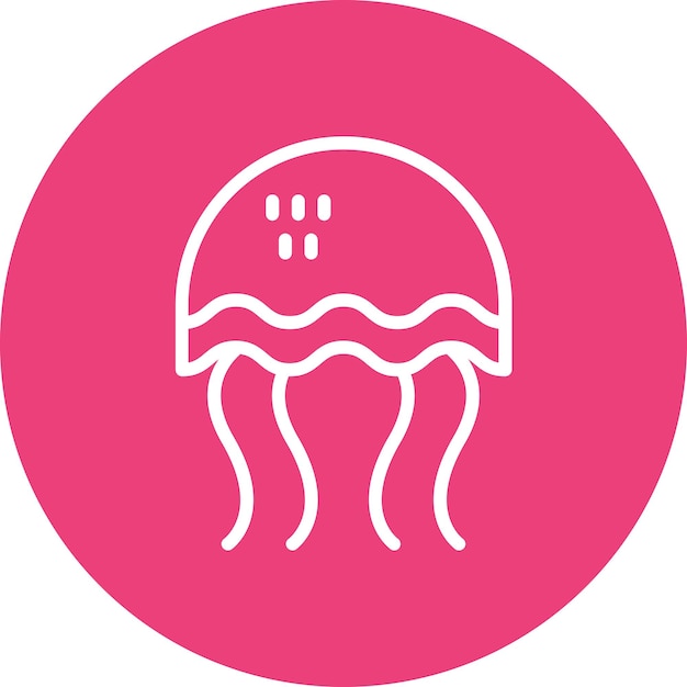 Vector ilustración del icono vectorial de la medusa del conjunto de iconos de verano