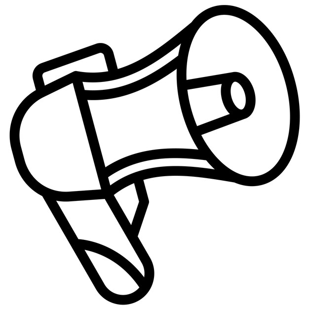 Ilustración del icono vectorial del megáfono del conjunto de iconos de los Servicios de Emergencia