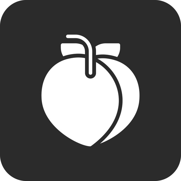 Ilustración del icono vectorial de melocotón del conjunto de iconos de frutas y verduras