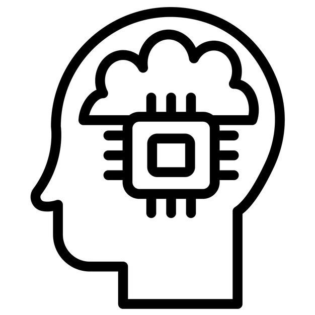 Ilustración del icono vectorial de memoria del conjunto de iconos de habilidades para la vida