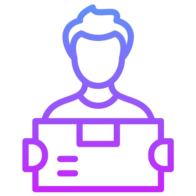 Ilustración del icono vectorial del mensajero del conjunto de iconos de entrega y logística