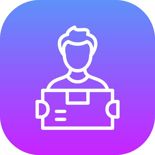 Ilustración del icono vectorial del mensajero del conjunto de iconos de entrega y logística