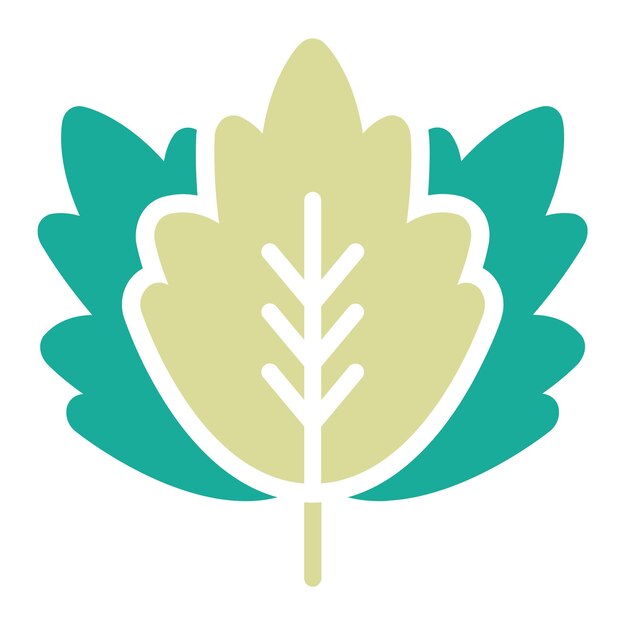 Ilustración del icono vectorial de la menta de la lanza del conjunto de iconos de frutas y verduras