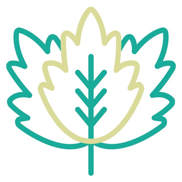 Ilustración del icono vectorial de la menta de la lanza del conjunto de iconos de frutas y verduras