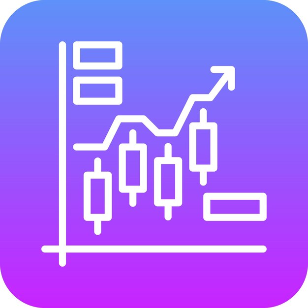 Ilustración del icono vectorial del mercado bursátil de petróleo del conjunto de iconos de la industria de la gasolina