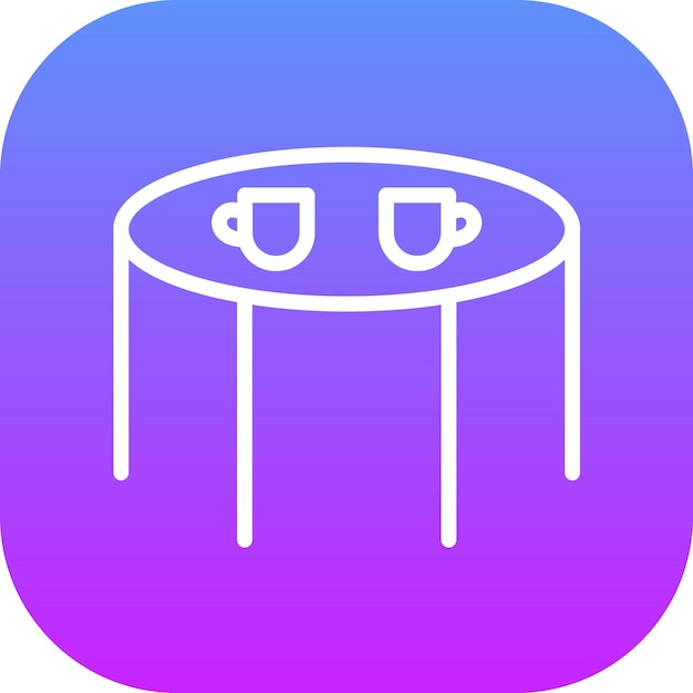 Ilustración del icono vectorial de la mesa de café del conjunto de iconos de la cafetería