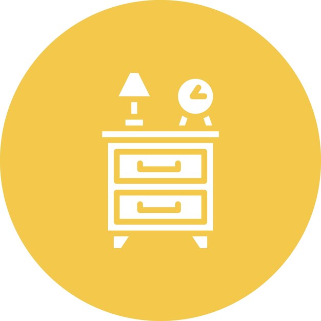 Ilustración del icono vectorial de la mesa de la cama del conjunto de iconos interiores