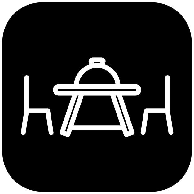 Ilustración del icono vectorial de la mesa de la cena del conjunto de iconos de la fiesta y la celebración