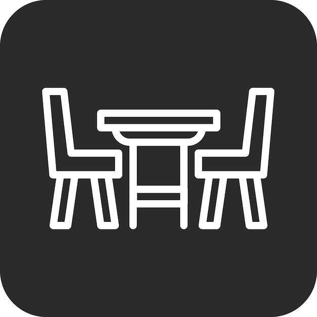 Ilustración del icono vectorial de la mesa de comidas del conjunto de iconos interiores