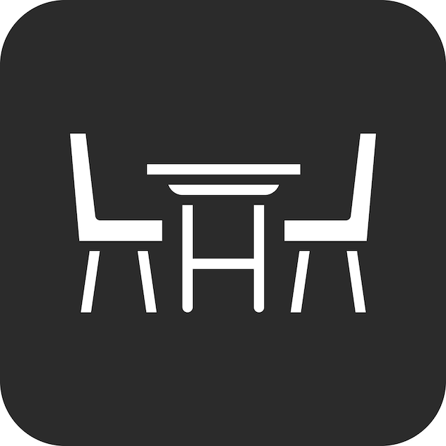 Ilustración del icono vectorial de la mesa de comidas del conjunto de iconos interiores
