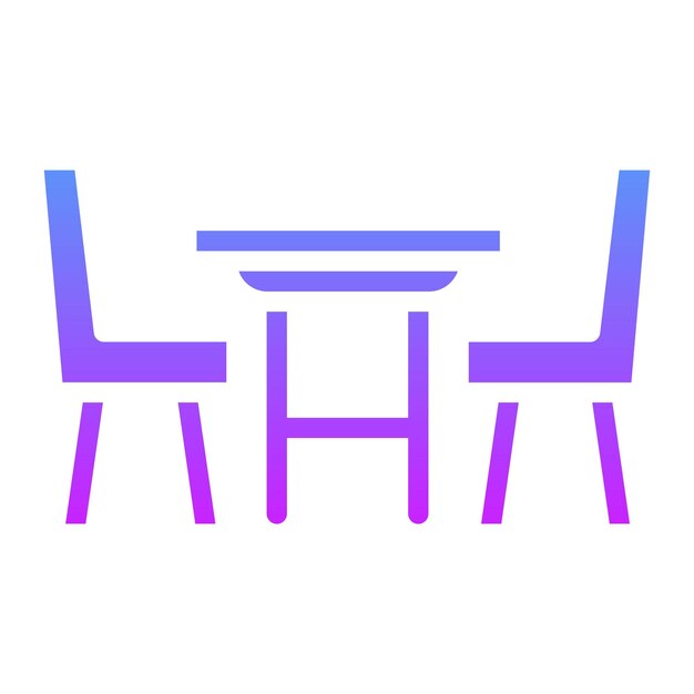Ilustración del icono vectorial de la mesa de comidas del conjunto de iconos interiores