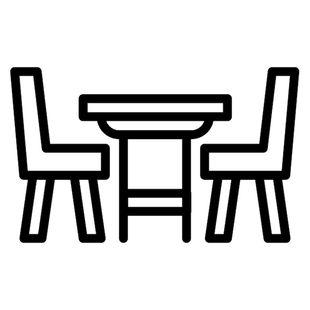 Ilustración del icono vectorial de la mesa de comidas del conjunto de iconos interiores