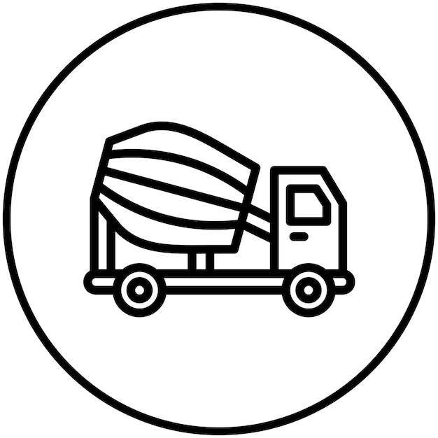 Ilustración del icono vectorial del mezclador de hormigón del conjunto de iconos de mejoras para el hogar