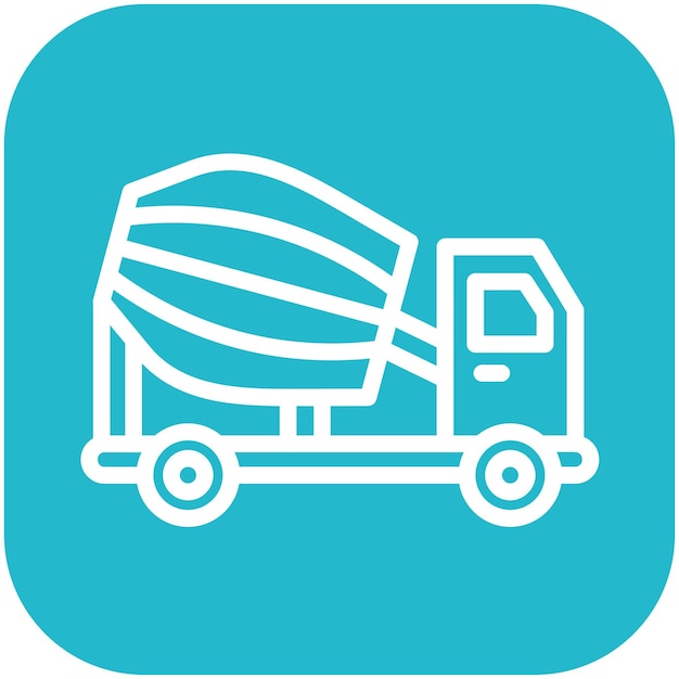 Ilustración del icono vectorial del mezclador de hormigón del conjunto de iconos de mejoras para el hogar