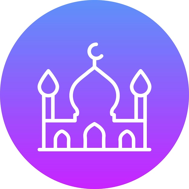 Ilustración del icono vectorial de la mezquita del conjunto de iconos de City Elements