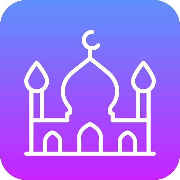 Ilustración del icono vectorial de la mezquita del conjunto de iconos de City Elements