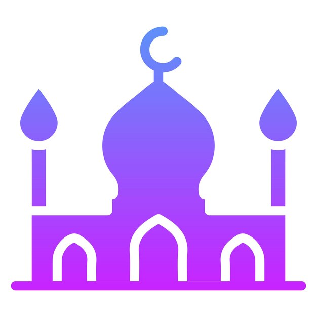 Ilustración del icono vectorial de la mezquita del conjunto de iconos de City Elements