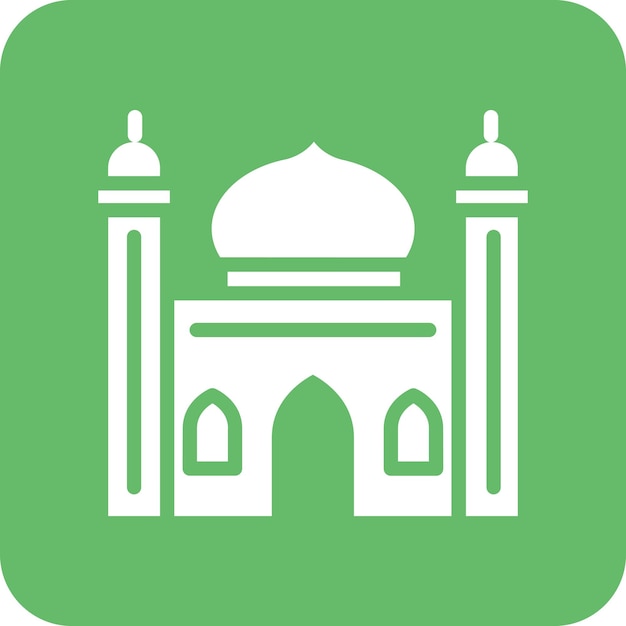 Ilustración del icono vectorial de la mezquita del conjunto de iconos de Dubai