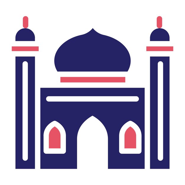Ilustración del icono vectorial de la mezquita del conjunto de iconos de Dubai