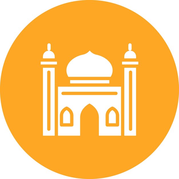 Ilustración del icono vectorial de la mezquita del conjunto de iconos de Dubai
